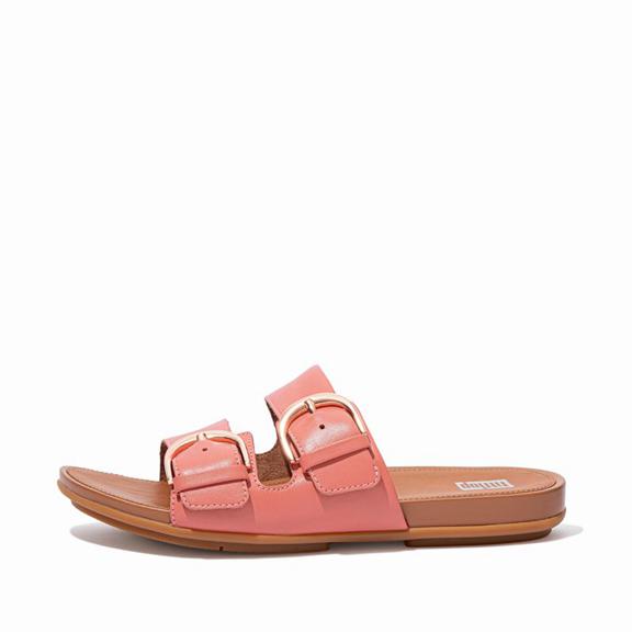 Mules Femme Fitflop Gracie Cuir Rose (WLZ623078)